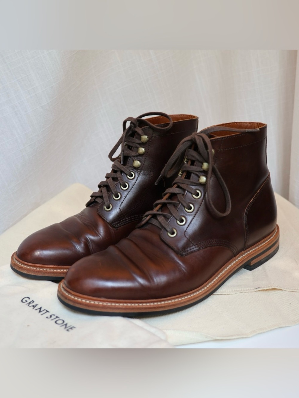 Grant Stone Diesel Boots, Crimson Leather Men’s Boots